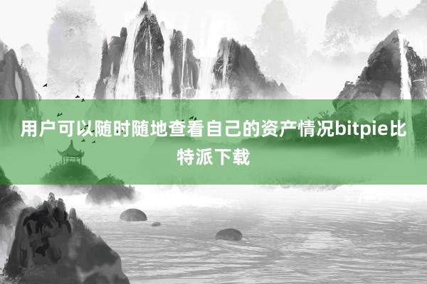 用户可以随时随地查看自己的资产情况bitpie比特派下载